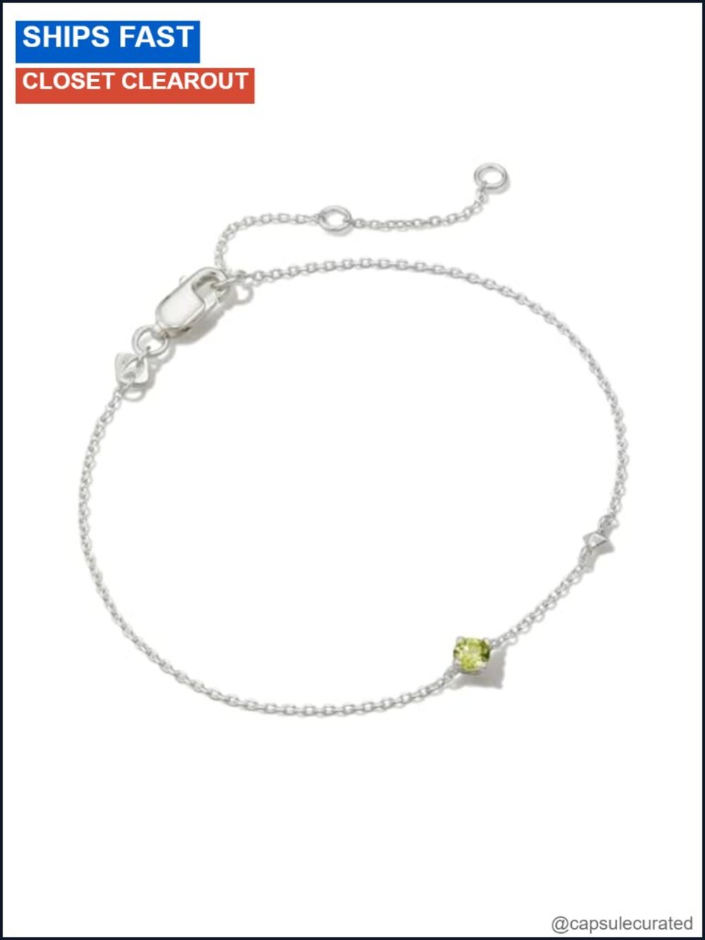 Kendra Scott Maisie Delicate Chain Bracelet with Birthstone Adjustable
